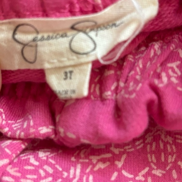 Jessica Simpson Matching Set Jogging Suit Pink White Size 3T Like New - Picture 6 of 6